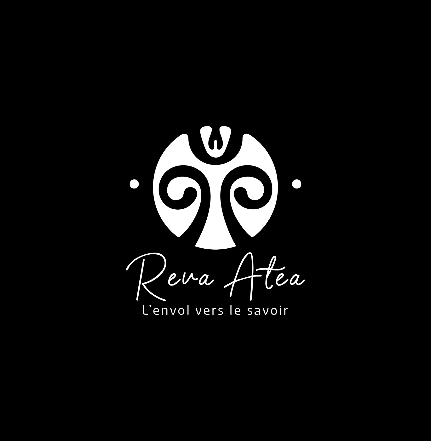 Logo Reva Atea : symbole inspiré des motifs polynésiens et signature « L'envol vers le savoir »